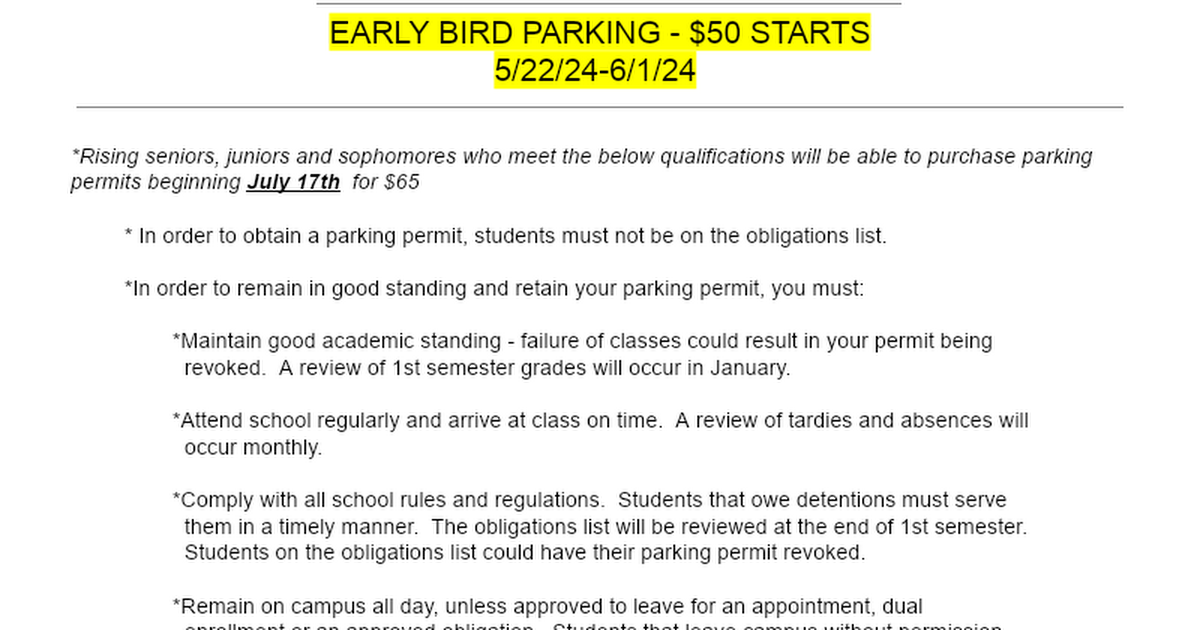 Parking Permit Application process, 18-19