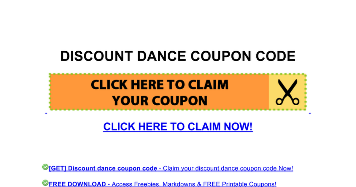 discount dance coupon code Google Docs