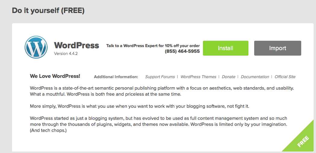 Bluehost 1-Click Instalar WordPress