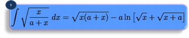 integration formula