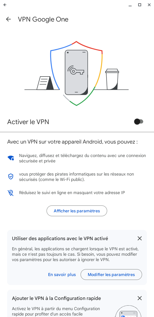 Une certaine idée de la protection des données avec le VPN Google One