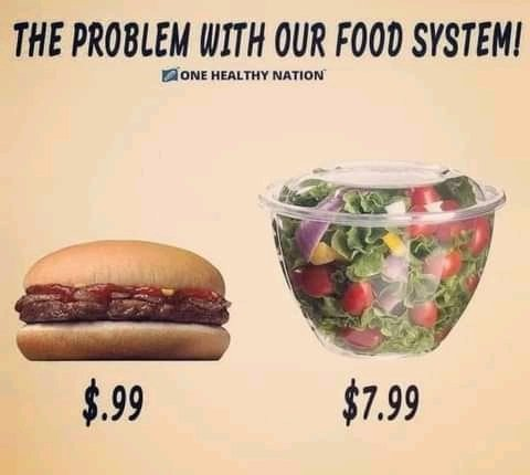 Healthy foods are more expensive than unhealthy ones.