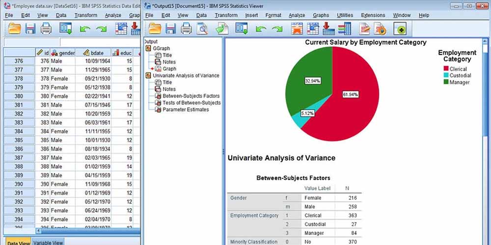 SPSS usage and visualtionzations through charts