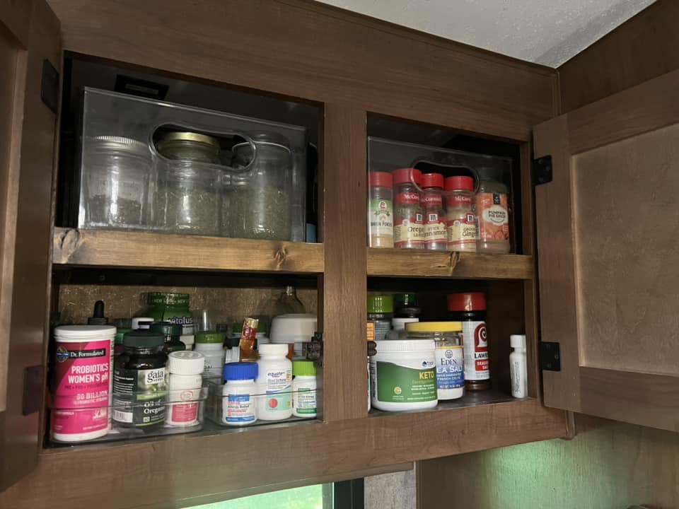 RV cabinet storage