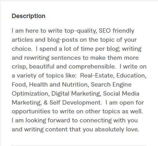 Best Fiverr Profile Description With Examples WordPress Tips And 