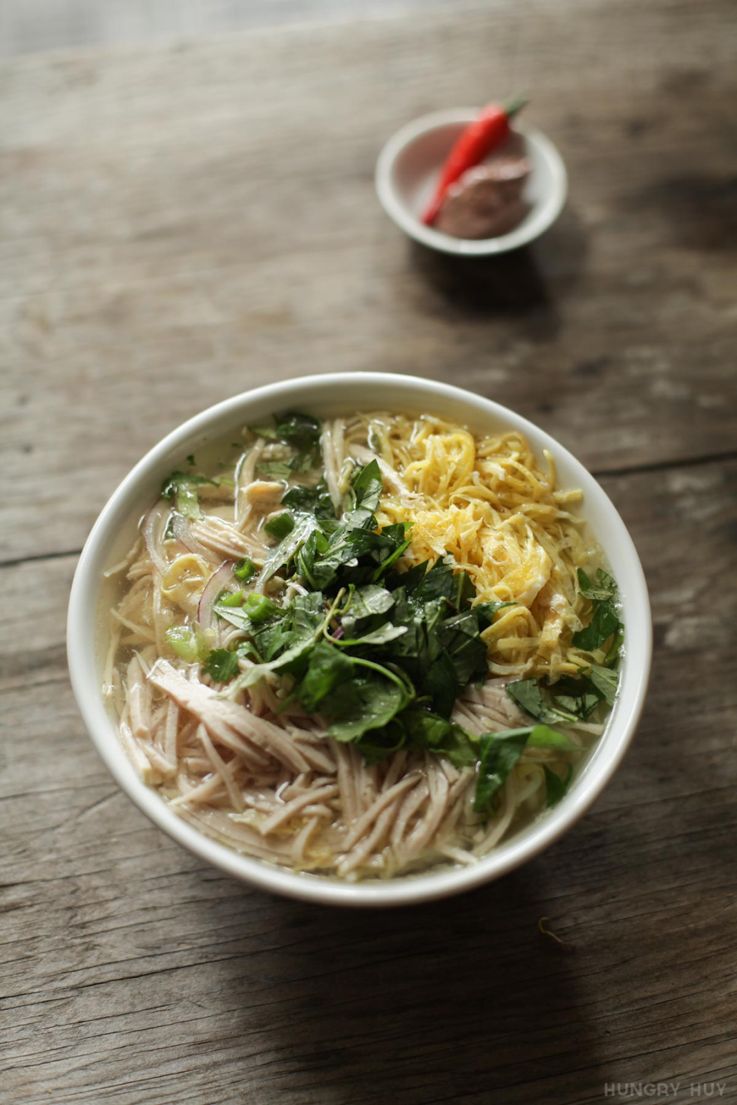 Bún Thang Vietnamese Noodle Soup with Chicken, Pork, & Egg