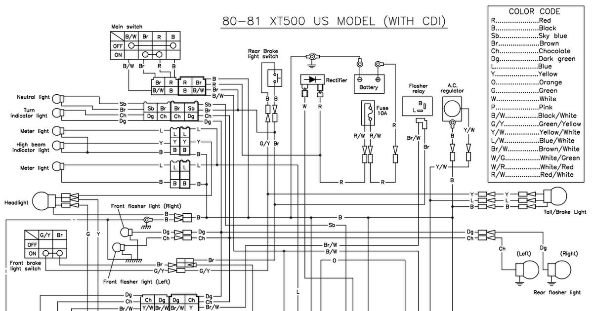 Yamaha Xt500 Wiring Diagram : Yamaha Sr500 Wiring Diagram - Wiring