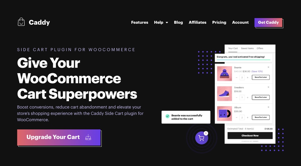 Carrinho Lateral Caddy para WooCommerce