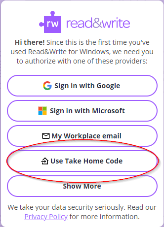 Take Home code Signin