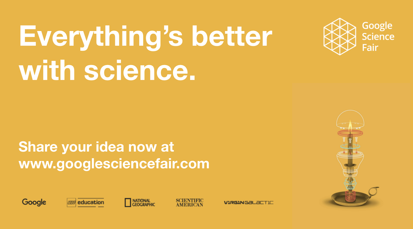 cette image dit "tout va mieux avec la science" partagez votre idée maintenant
