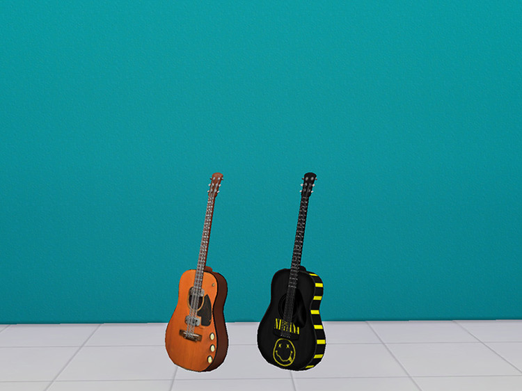 Nirvana Kurt Cobain Guitar Sims 4 CC