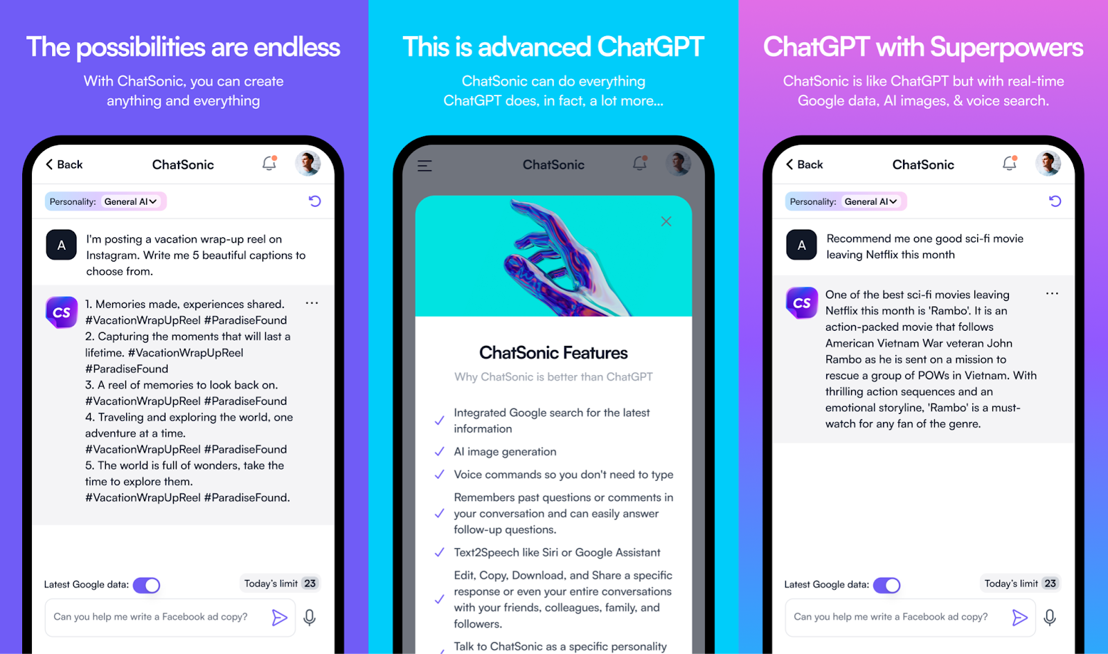 ChatSonic mobile app with ChatGPT power