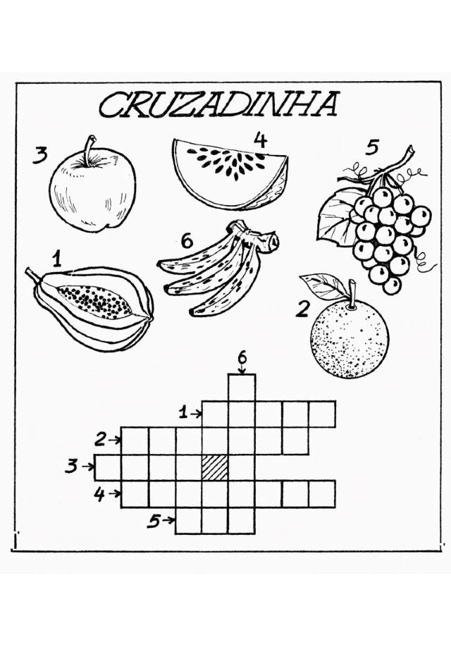 Palavras cruzadas para imprimir educação infantil