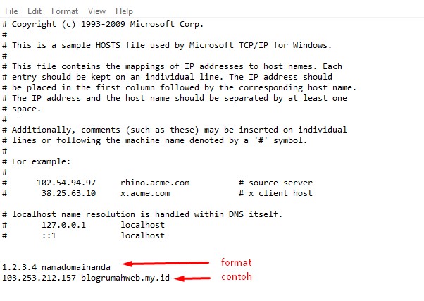 cara Edit File Hosts Windows 7