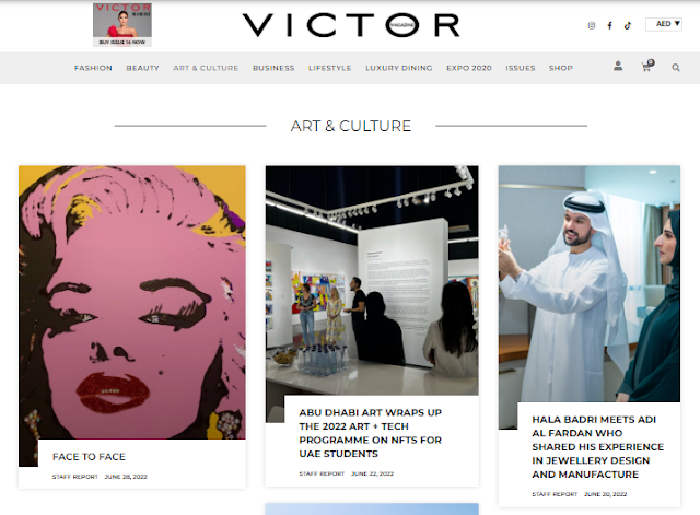 The Victor Magazine Art & Culture Page Screeshot