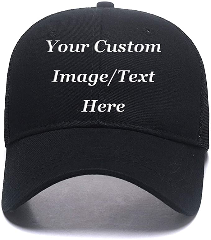 Custom Hats,Fashion Ponytail Hat for Women Men Funny Messy Buns Mesh Trucker Baseball Hats Snapback Visors