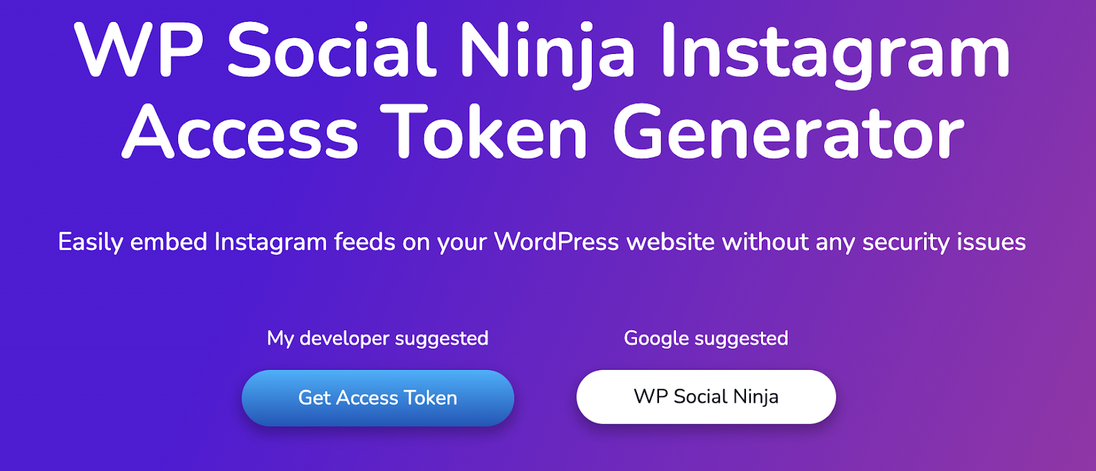 Access token generator page