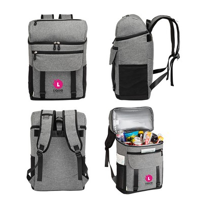 Grey Logan RPET 18-Can Backpack Cooler