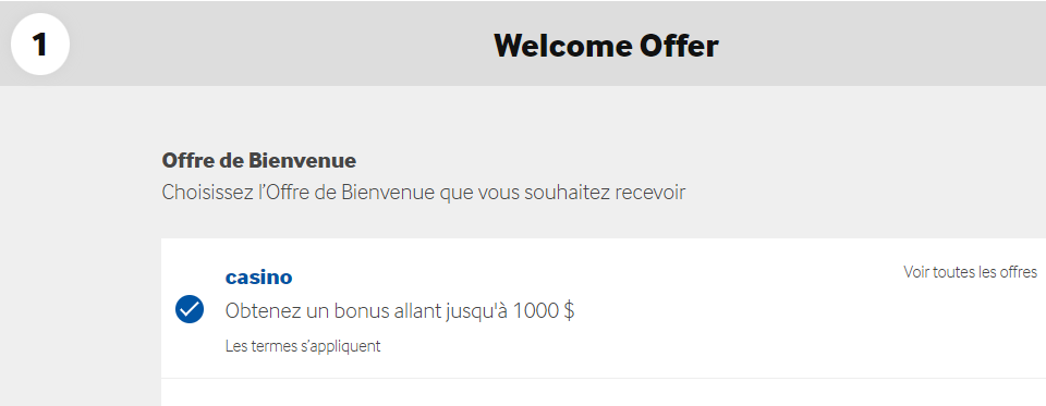 Bonus de bienvenue Betway Casino