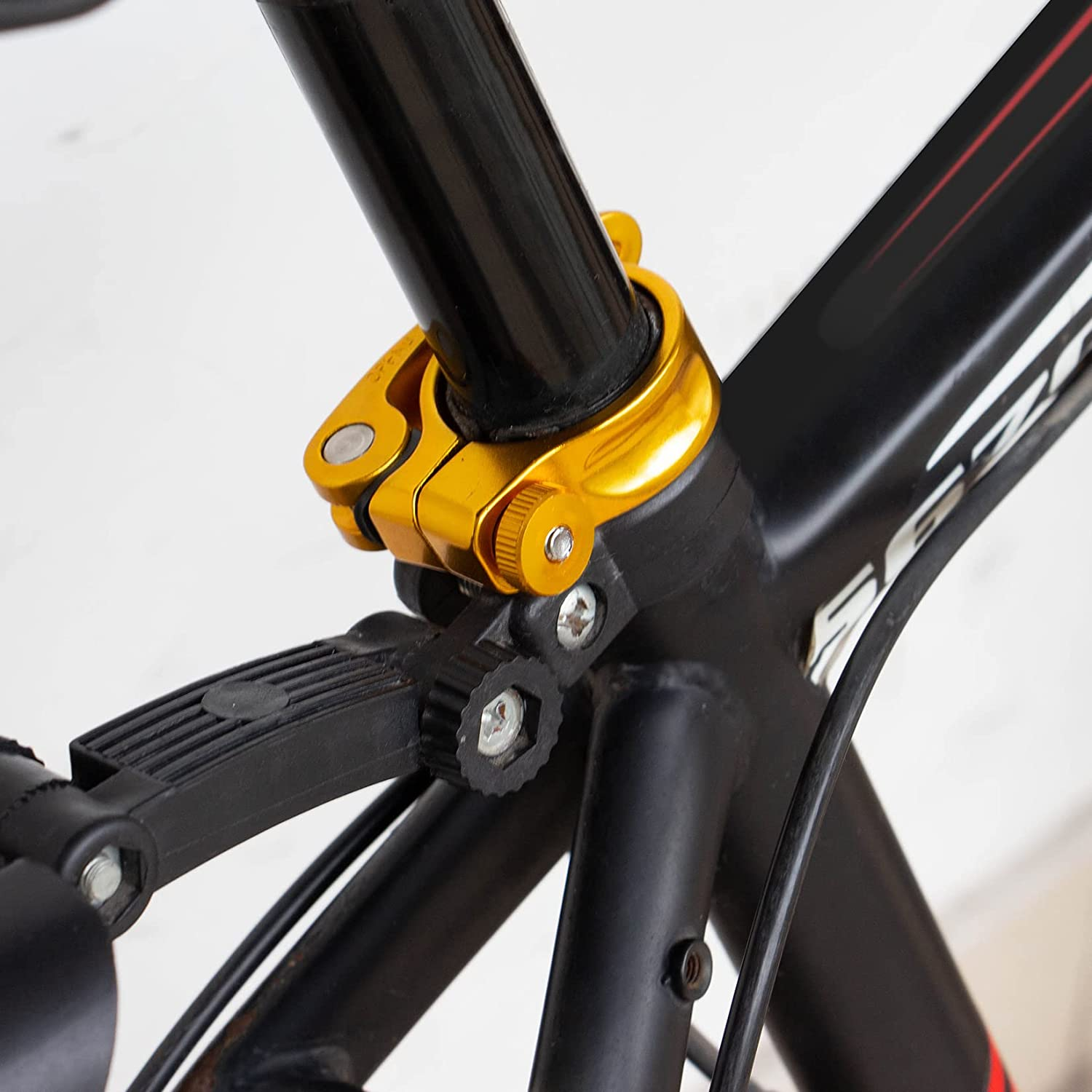 To fix a mountain bike seat that keeps sliding down, check that the seat clamp is properly secured.