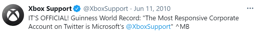 xbox support tweet for customer service