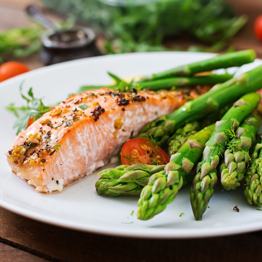 salmon and asparagus