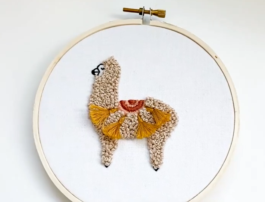 llama embroidery