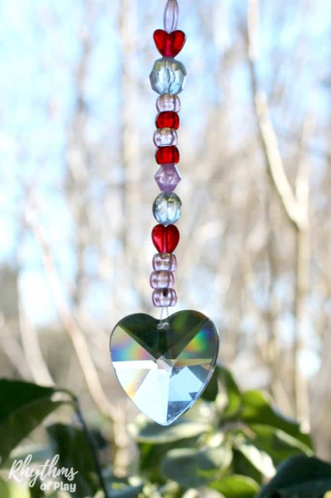 DIY Heart Crystal Suncatcher