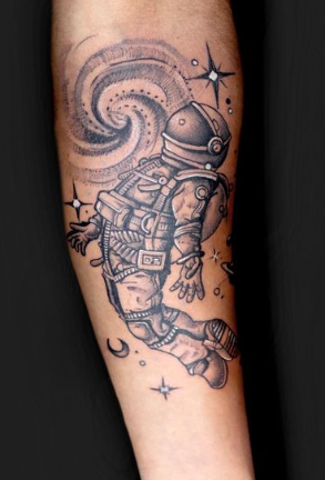 Twinkling Astronaut Tattoo