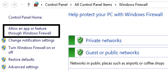 Check if the Roblox is not allowed in the Windows Firewall