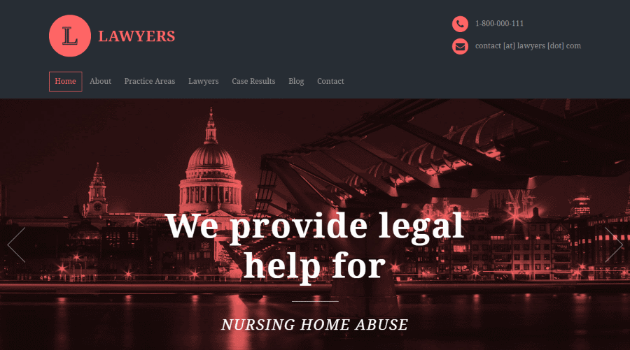 Tema de advogados WordPress responsivo para advogados