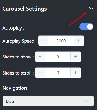 Instagram layout Carousel settings