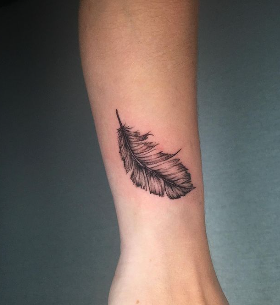 Feather Wrist Tattoo Men Women