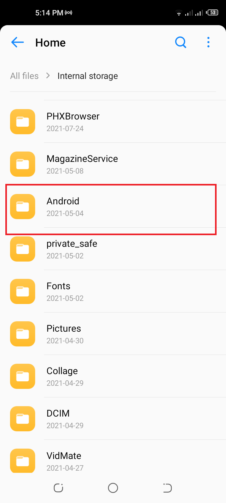 Open your phone’s file manager app