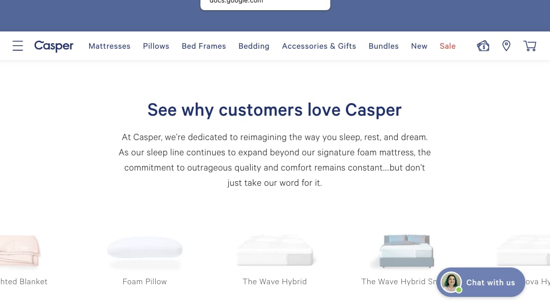 testimonial page examples - casper