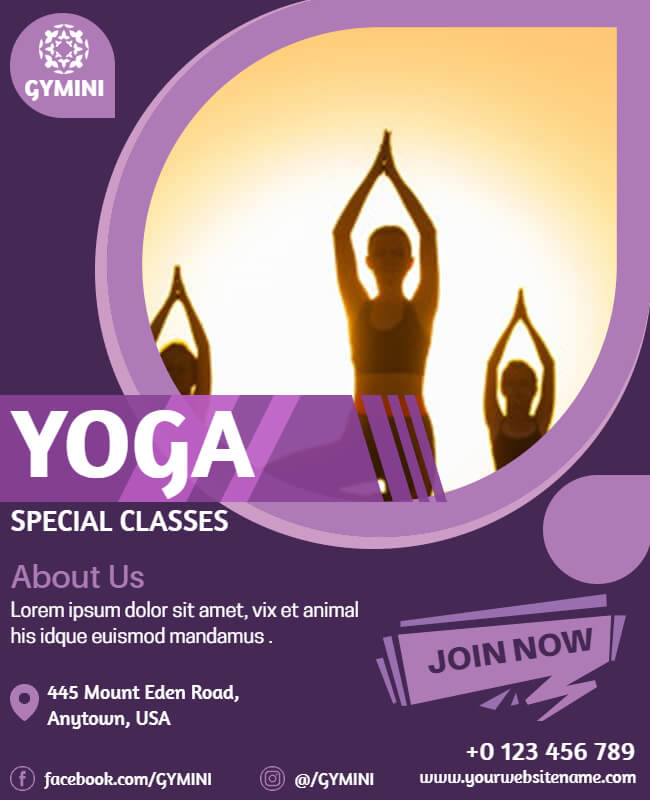 special yoga class flyer