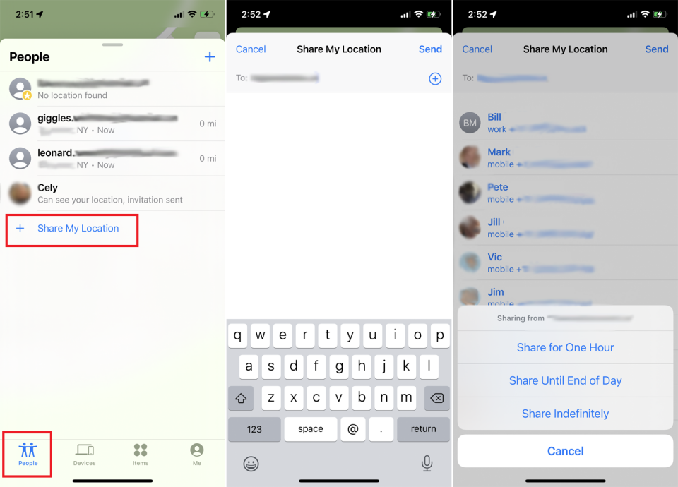 Share Location With Contacts