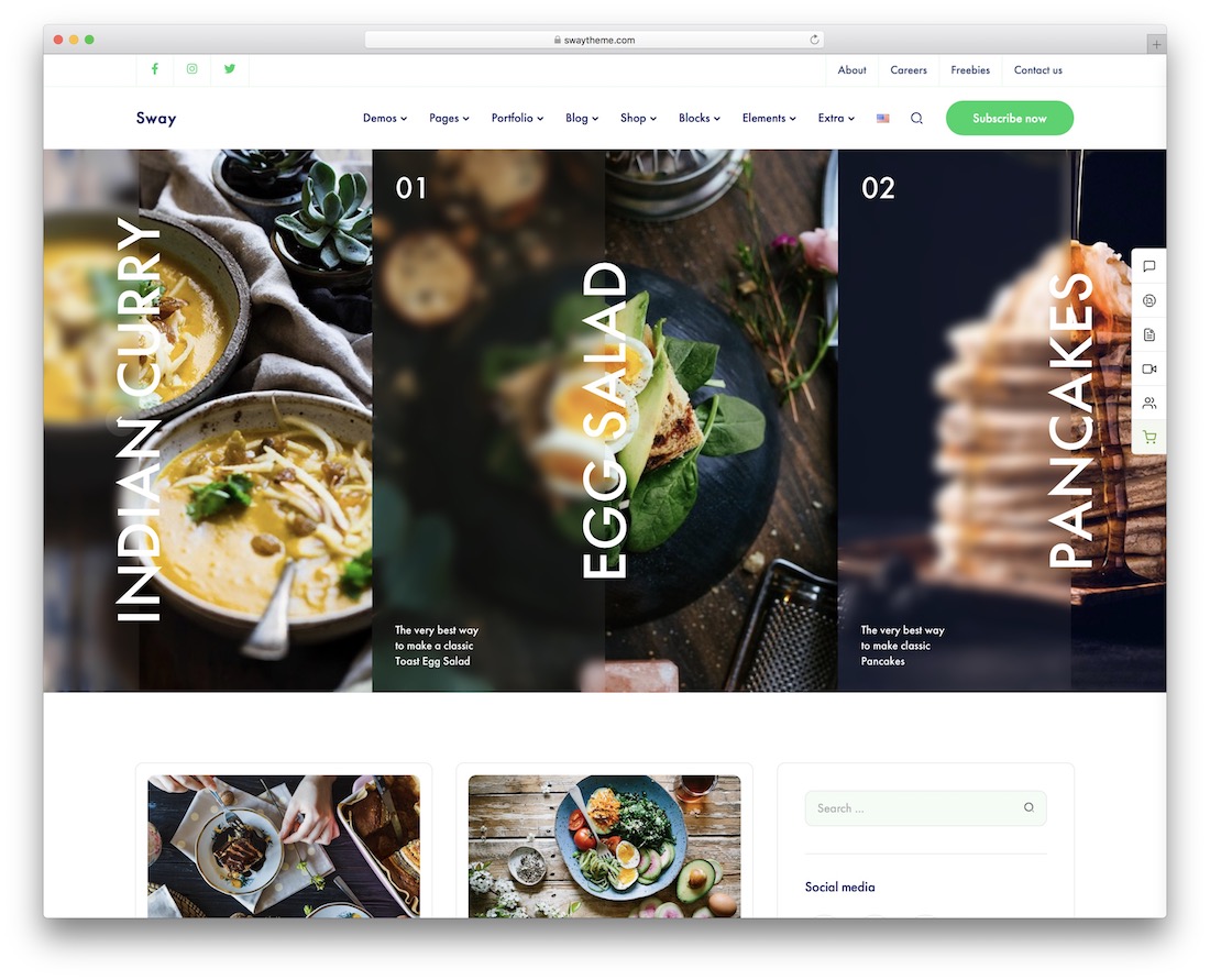 tema blog makanan wordpress bergoyang