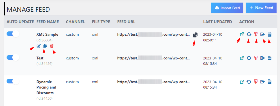 feed setting of XML feed generator CTX Feed