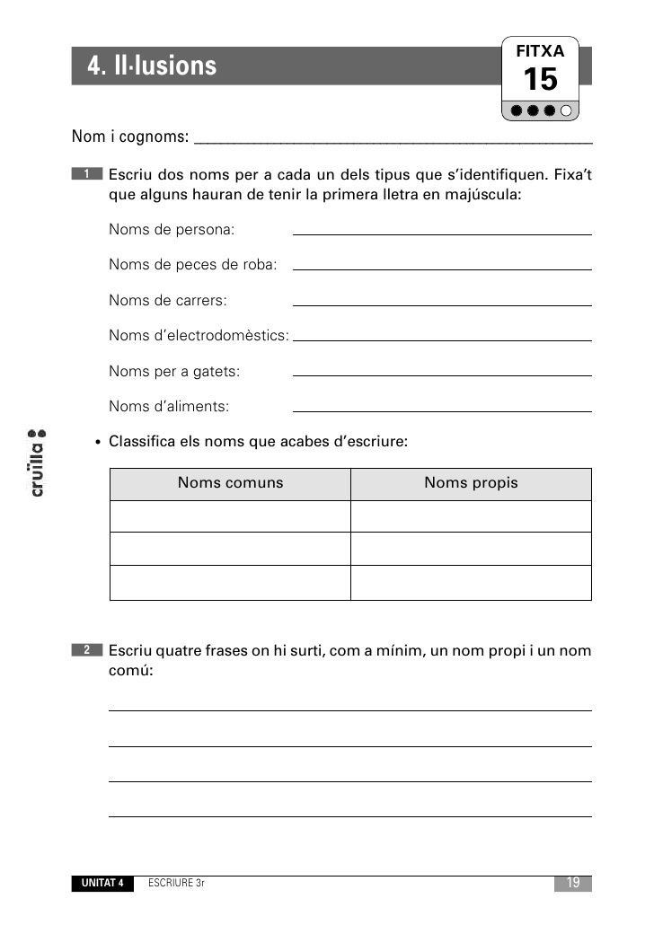 Cuaderno ejercicios de lengua 3r ep, catalán | Llengua catalana ...