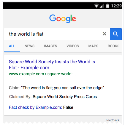 Fact check by Google: the world is flat