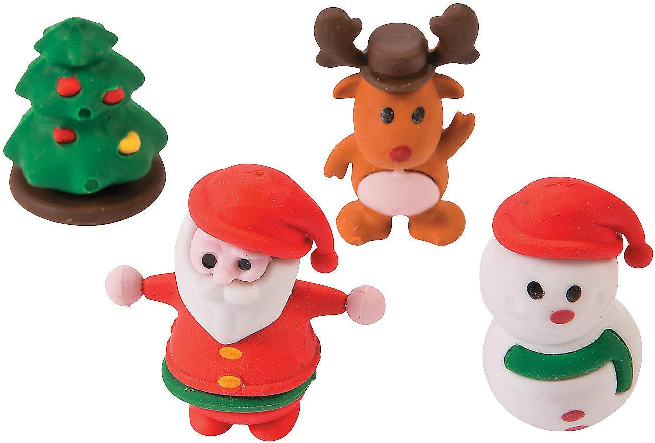 christmas character erasers