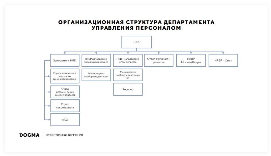 Организационная структура департамента управления управления персоналом Dogma