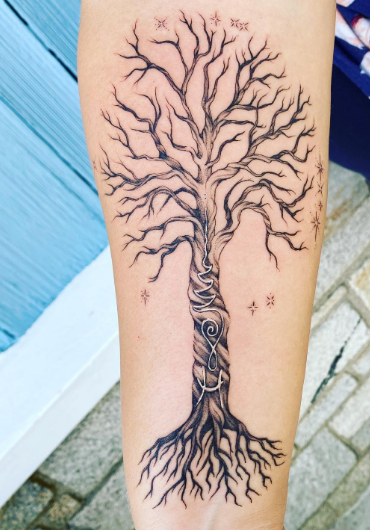 Simply Shining Tree Tattoo