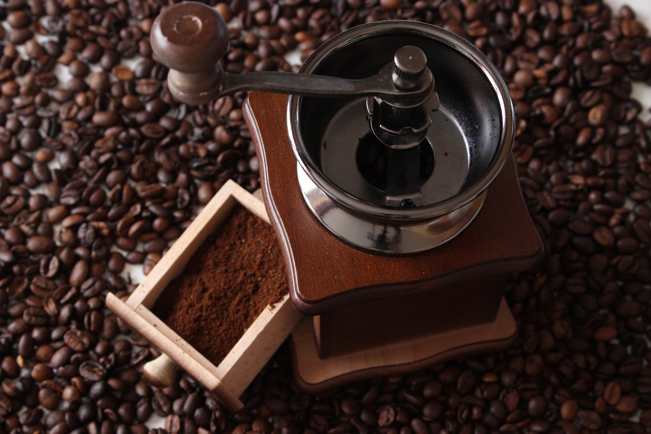 A manual coffee bean grinder 