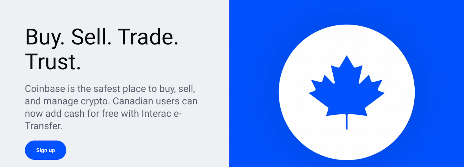 Coinbase Sign up page