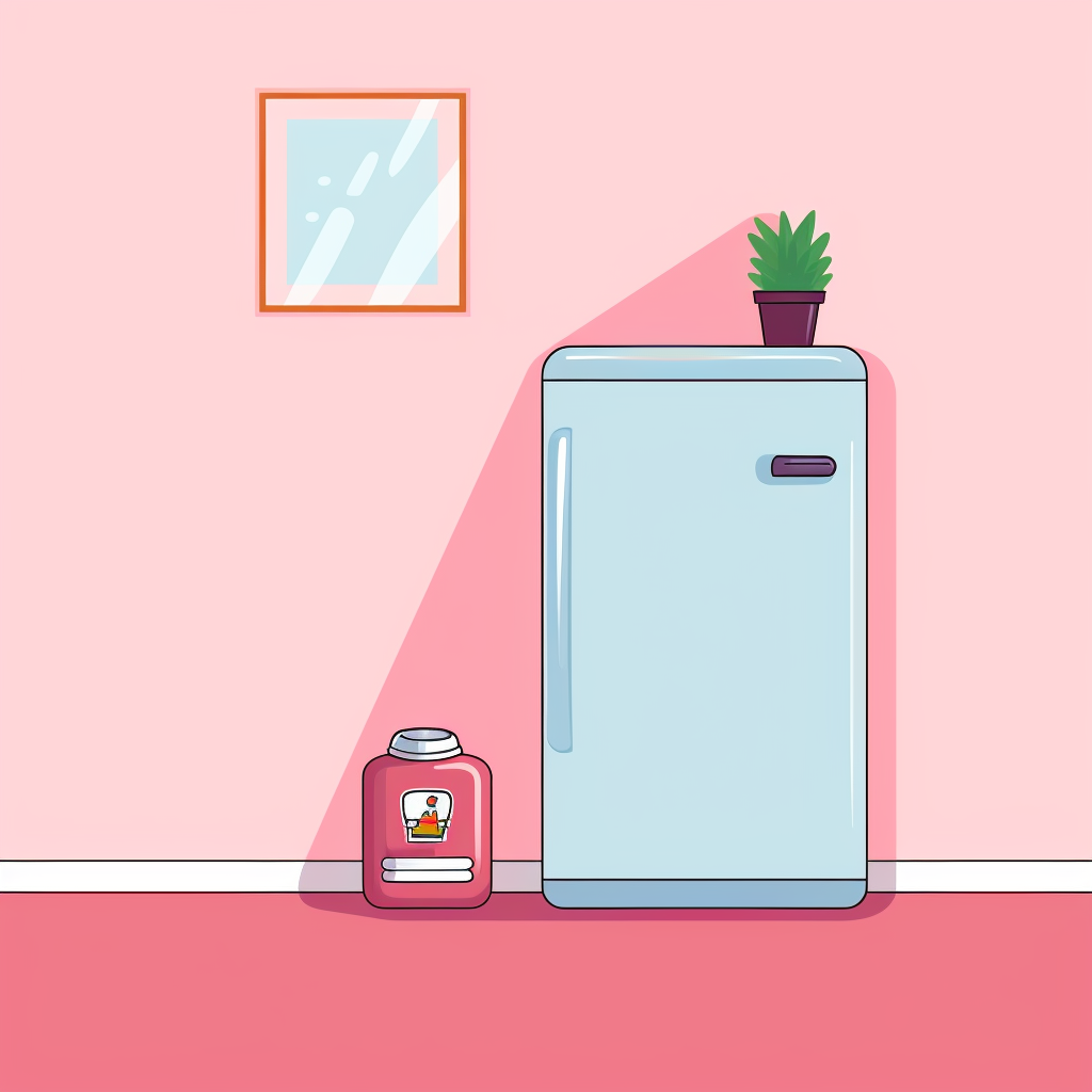 mini fridge on carpet