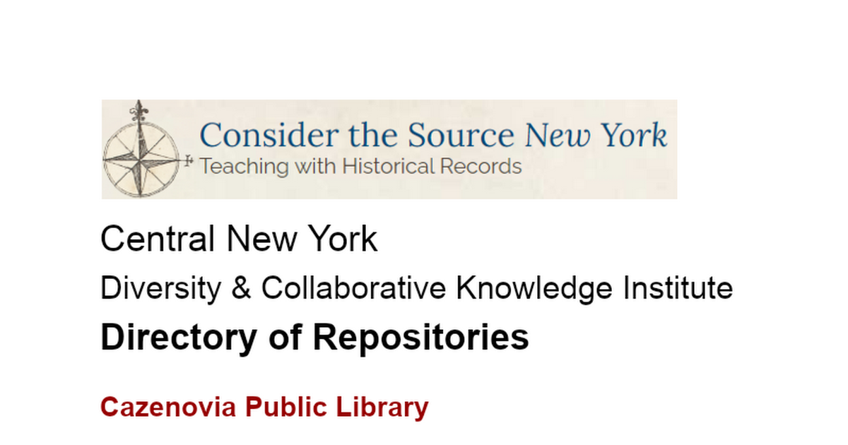 Central New York Repository Directory