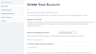 Delete Instagram Account - 3 , Instagram will ask you for a.