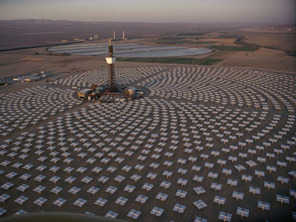 Solar is one of the most reliable forms of clean, renewable energy. Solar energy can be applied directly, for heat and light. It can also be concentrated and harvested to convert to electricity. Here, a solar farm in Daggett, California, uses mirrors to reflect sunlight to a central tower, which houses a steam turbine that generates electricity for the local power grid.